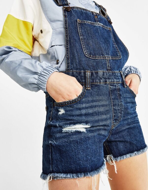 Short denim dungarees - Image 3