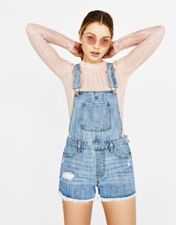 Short denim dungarees - Image 9