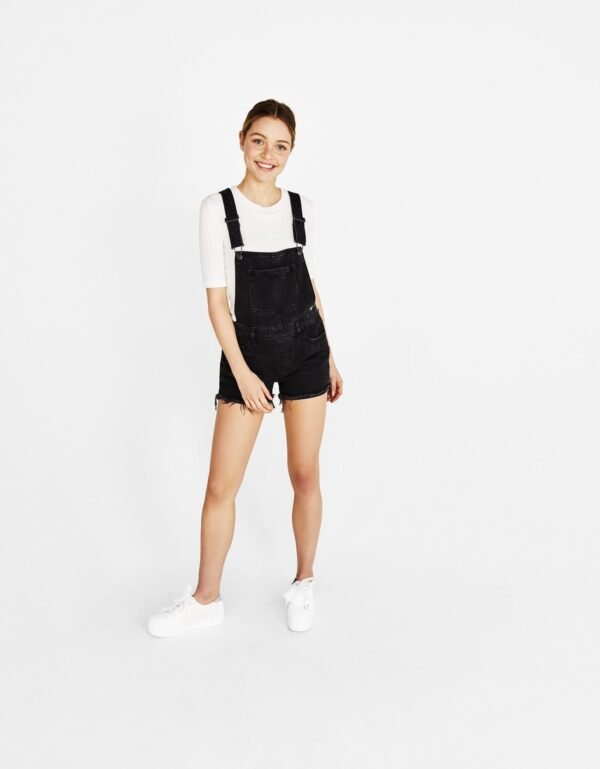 Short denim dungarees - Image 11