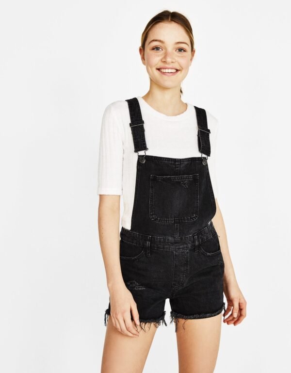 Short denim dungarees - Image 14