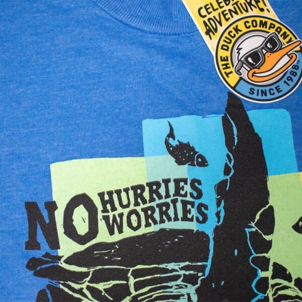 No Hurries. No Worries Kids Tee - Blue - Image 3